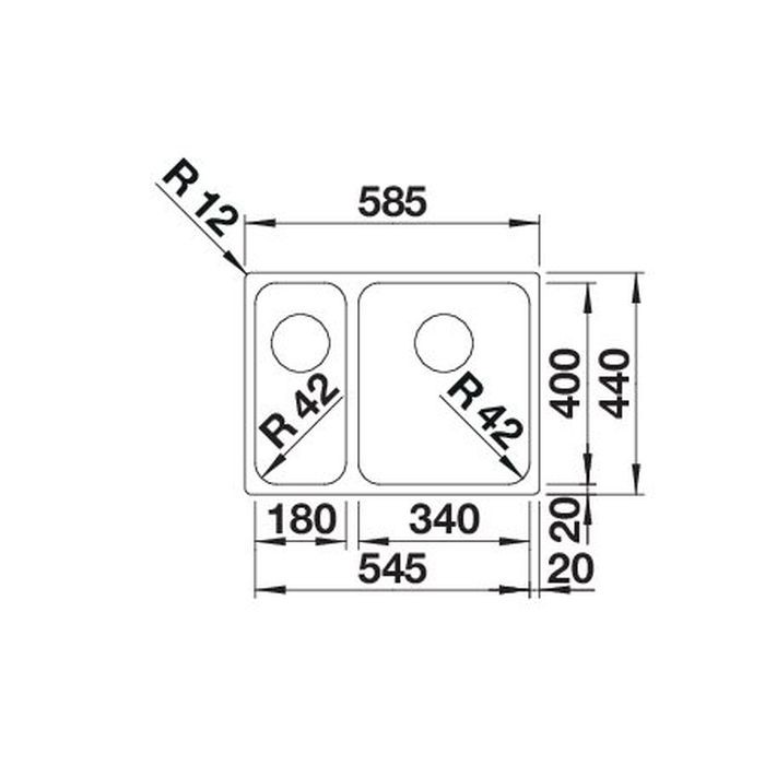 BLANCO SOLIS 340/180-U 526129