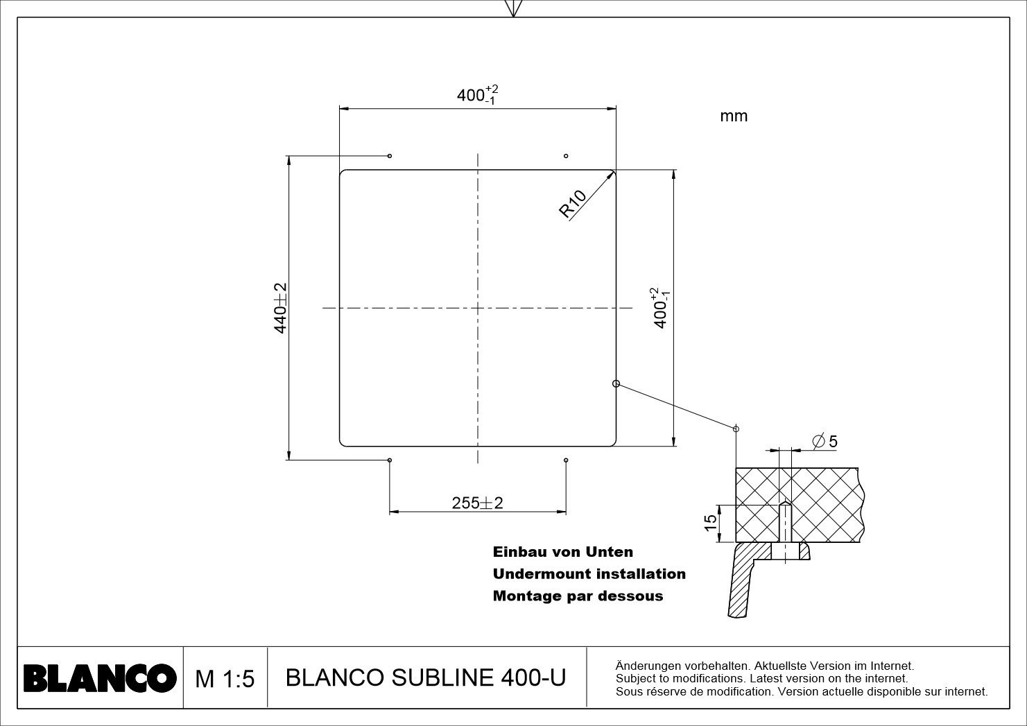 BLANCO SUBLINE 400-U 527166